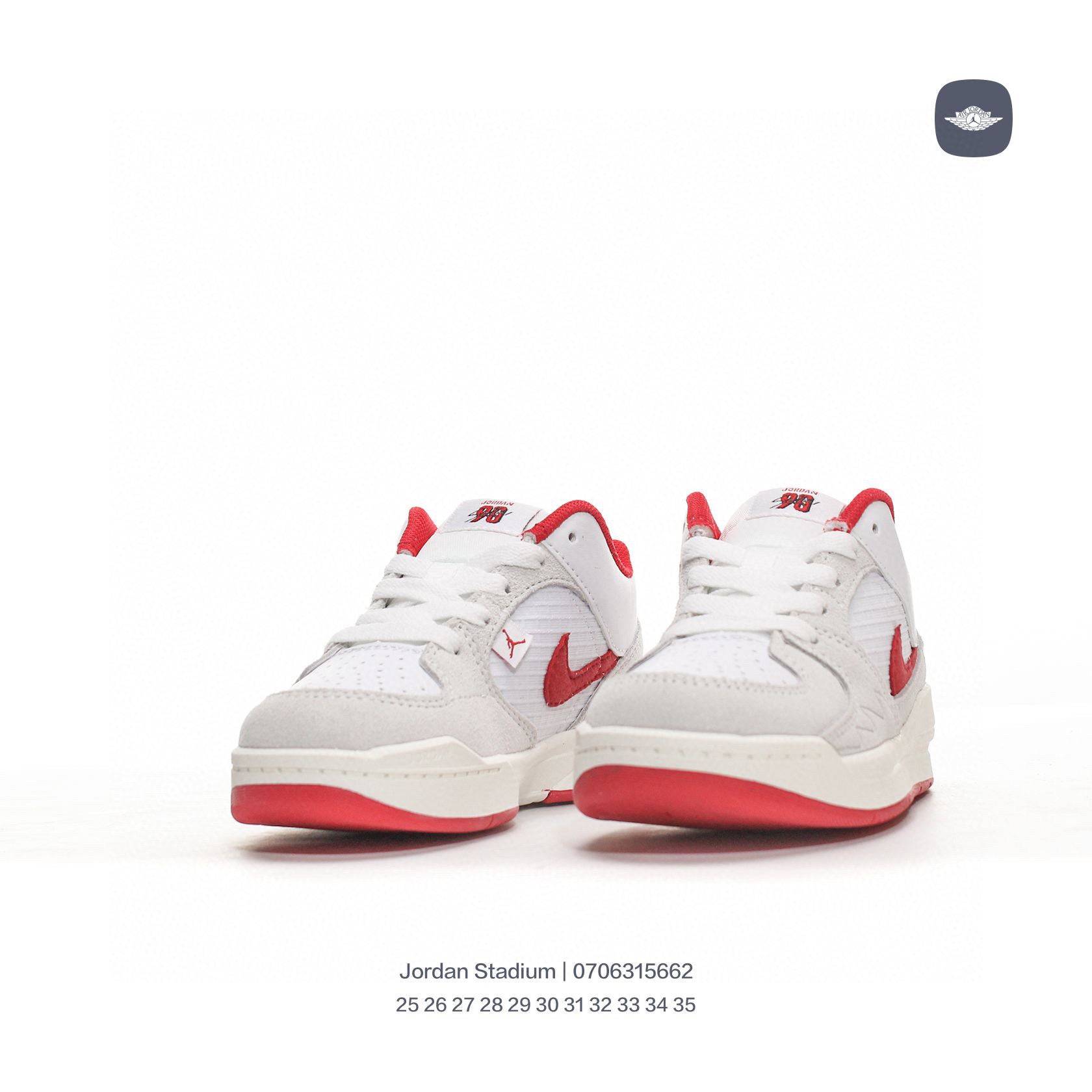 Jordan Stadium sneakers for kid" red, light gray"