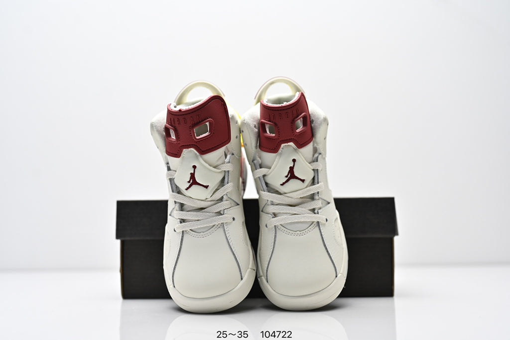 Joe 6 split leather children's shoes "white, burgundy"