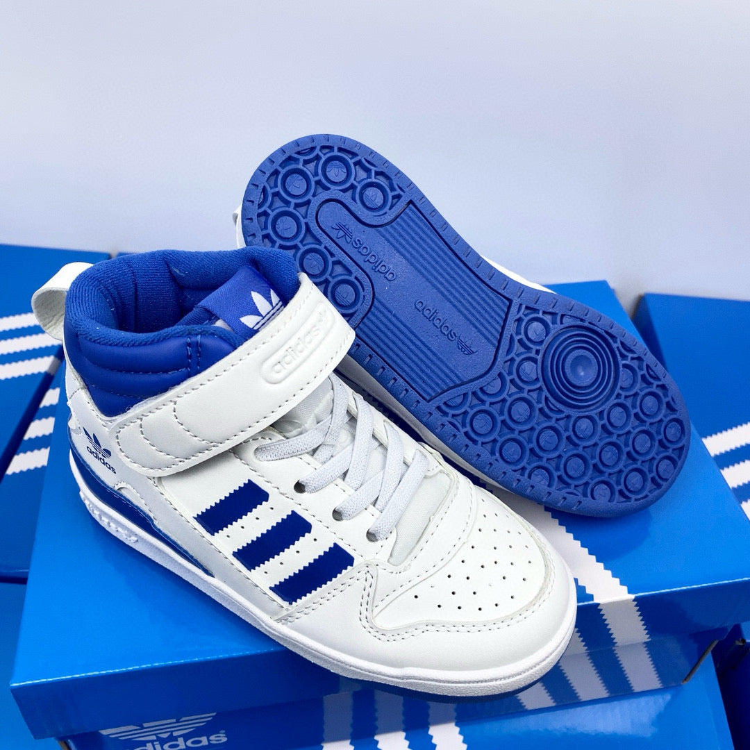 Adidas 84 high-top children's shoes" white, blue"