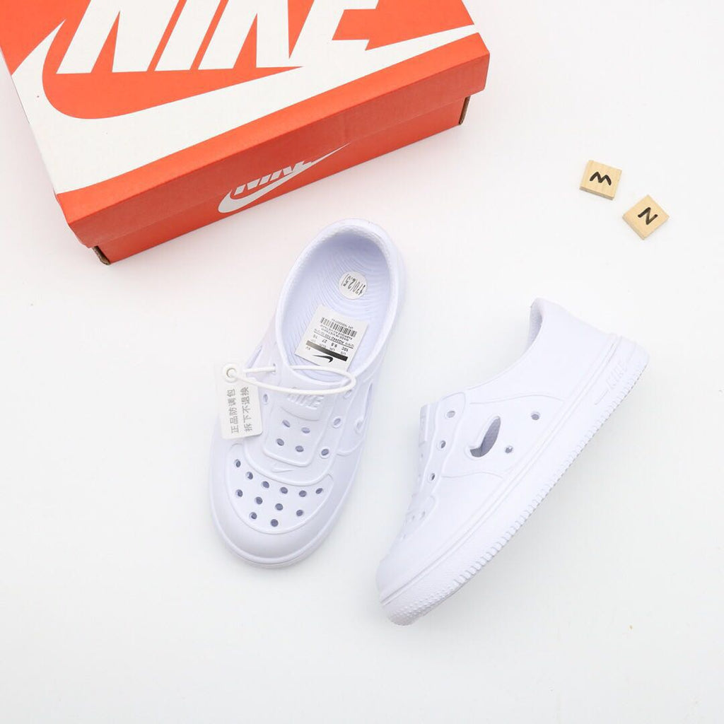 Nike Air Force Hole Shoes Beach Sandals" white"