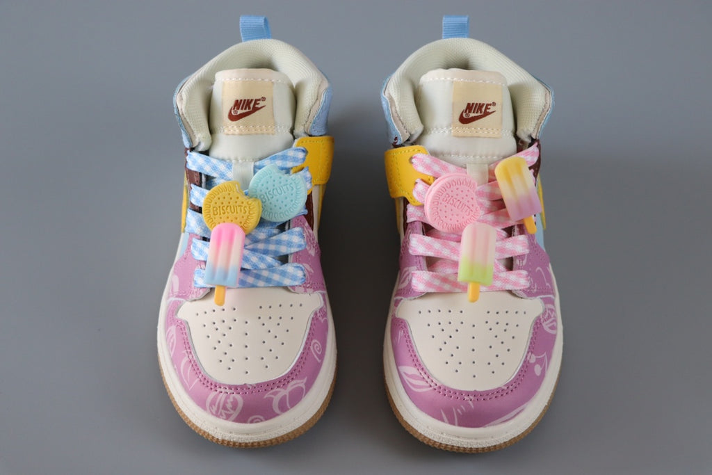 AJ-89 "cream , purple, blue, pink"