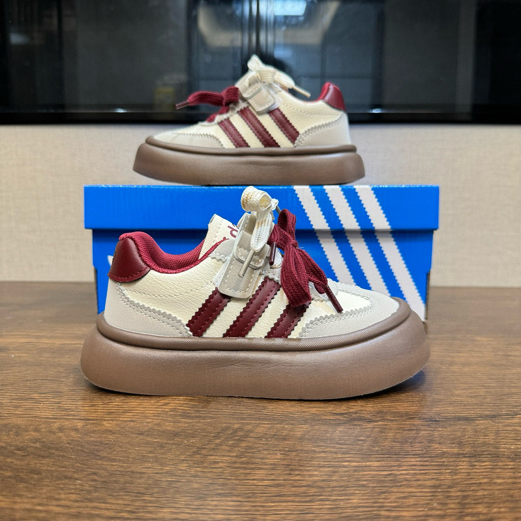 Adidas training invisible Velcro sneakers" Cream,  burgundy"