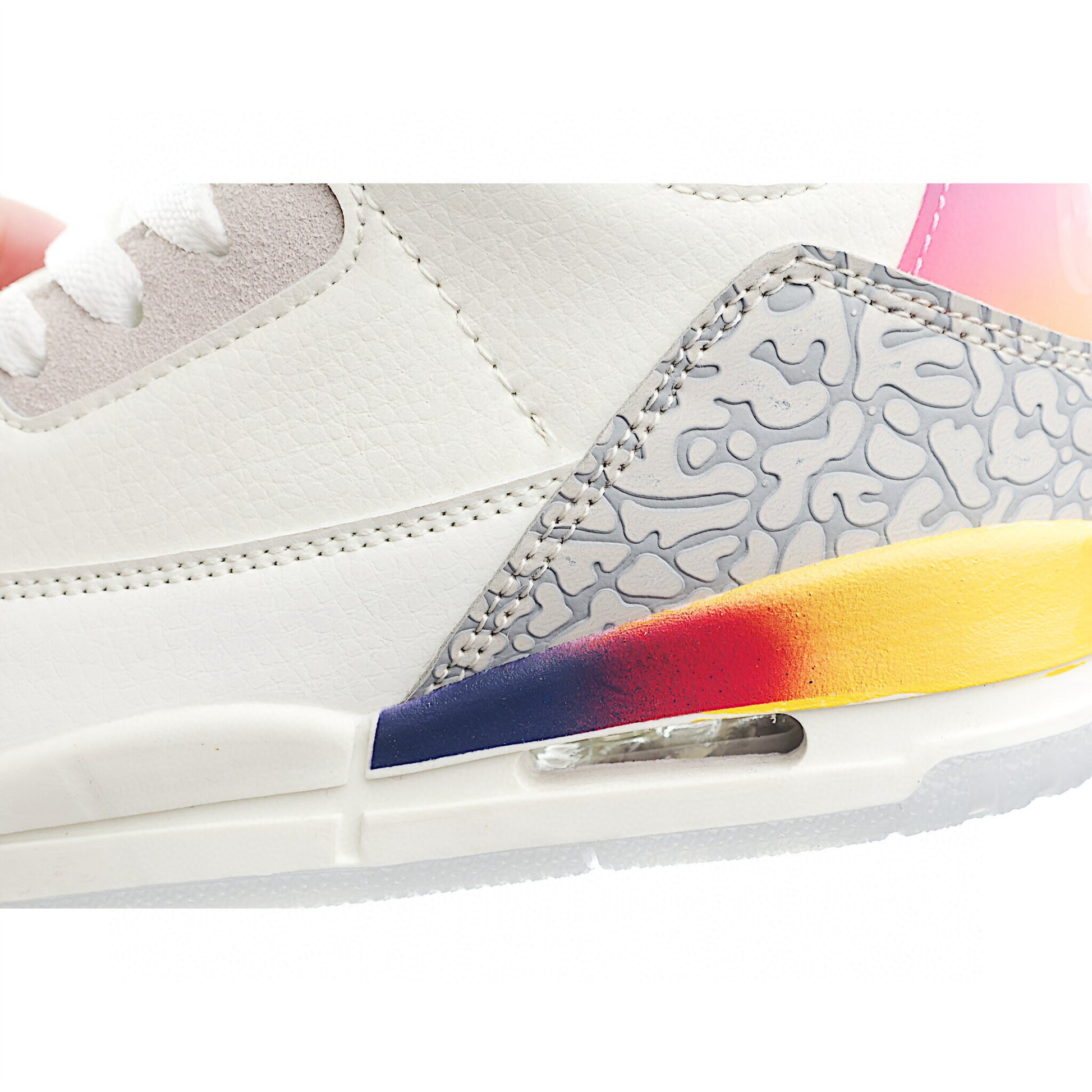 Joe 3 air cushion bottom children's shoes" white, pink, yellow"