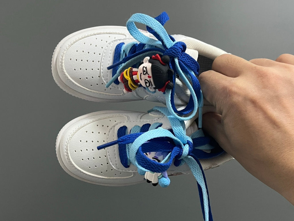 Empty one size pair of shoelaces Velcro cartoon