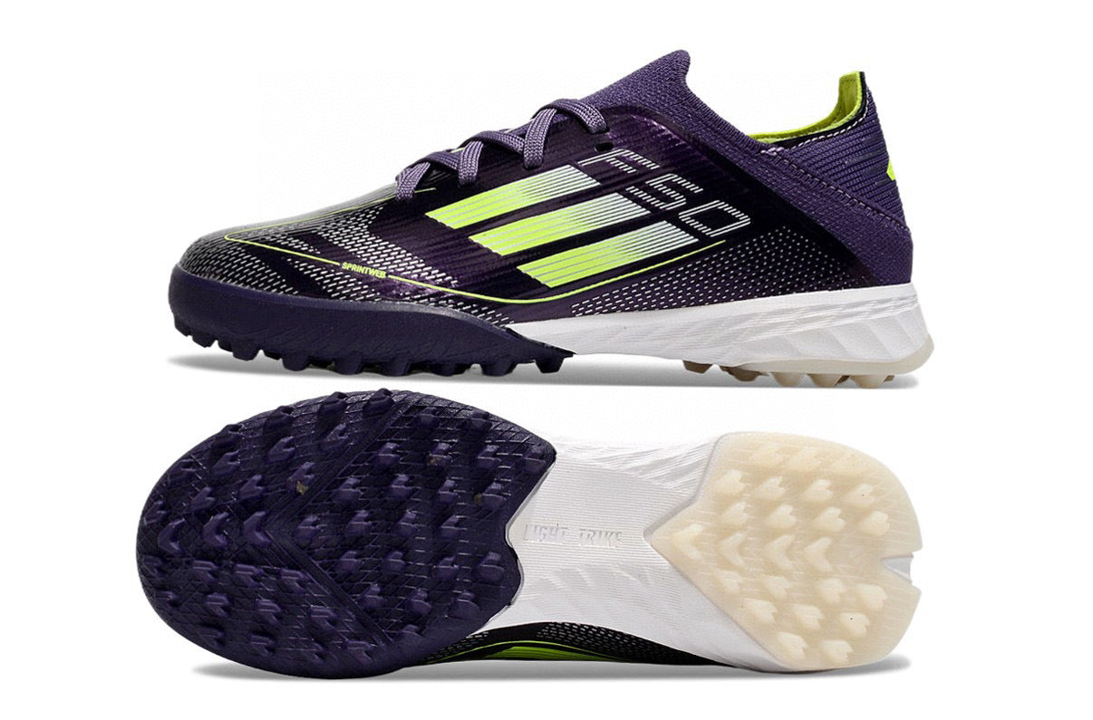 Adidas F50 knitted waterproof football shoes" purple, white"