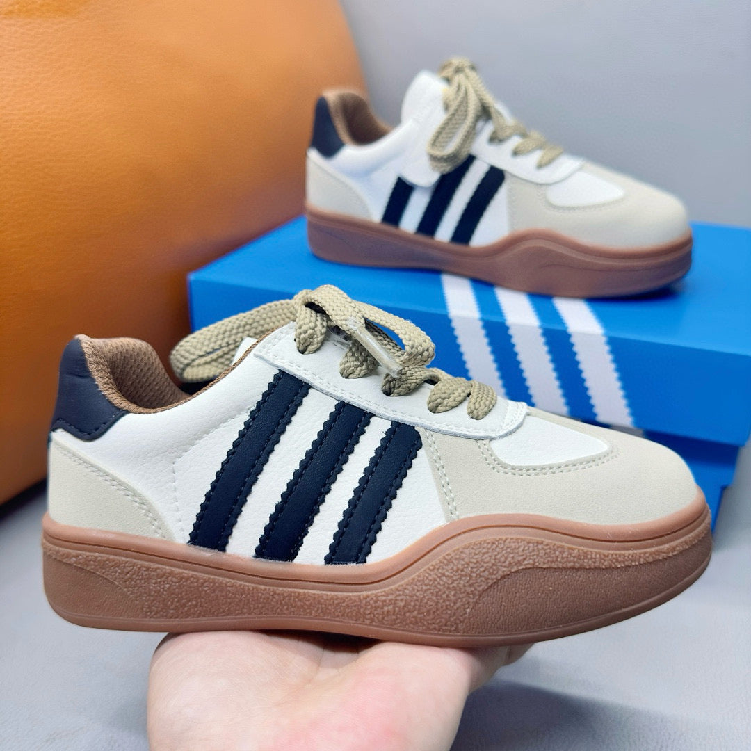 Adidas third generation children's German training shoes" white, gray, navy"