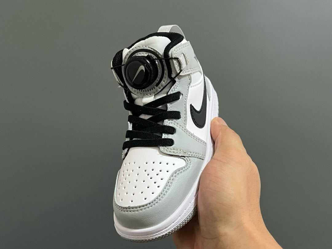 Joe 1 Zhongbang lock children's sports shoes" white, gray"