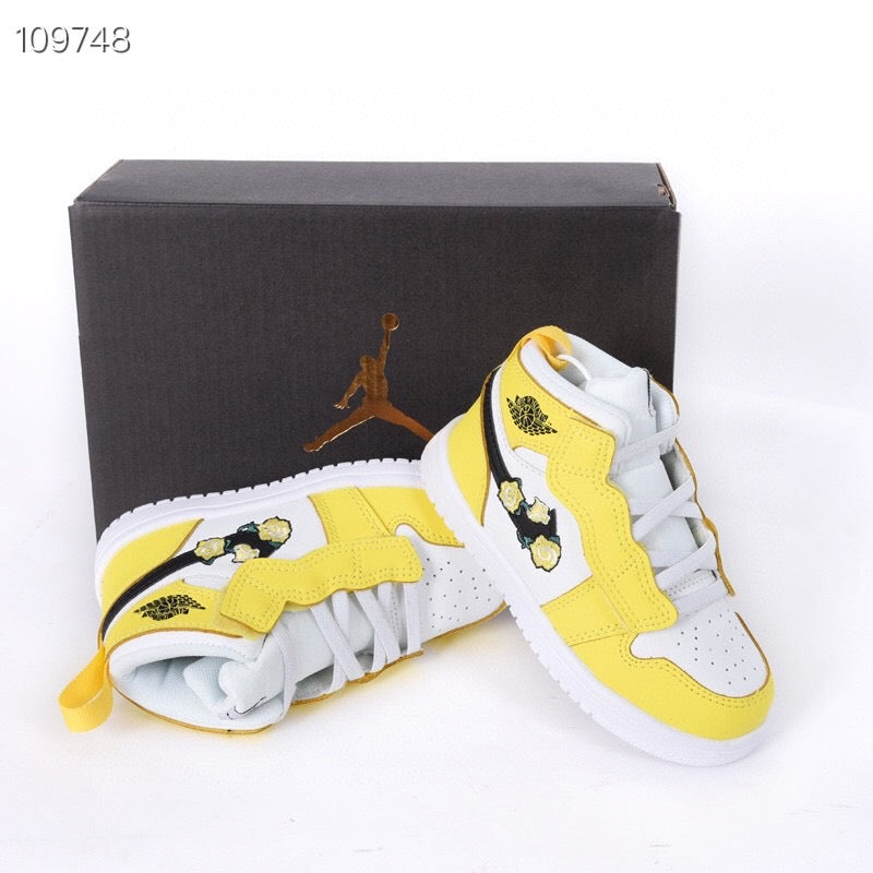 Jordan high top elastic band" Yellow, white"