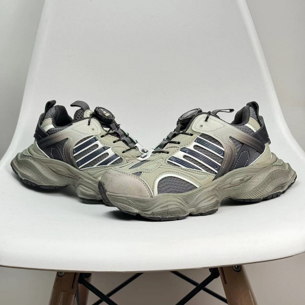 Adidas XLG Runner Deluxe runner dad shoes" olive green, black"