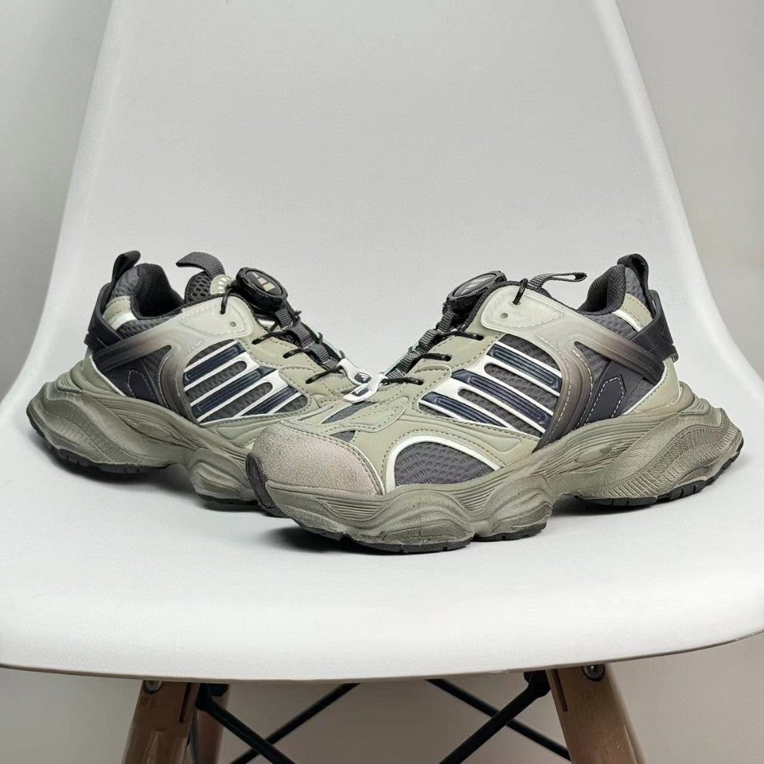 Adidas XLG Runner Deluxe runner dad shoes" olive green, black"
