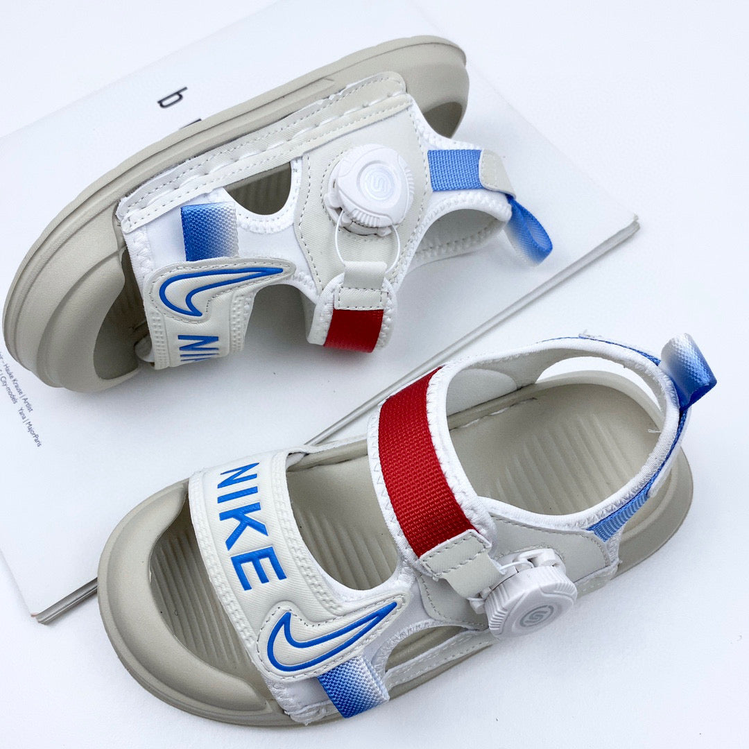 Nike Twist Lock Closed Toe Sandals" white, gray"