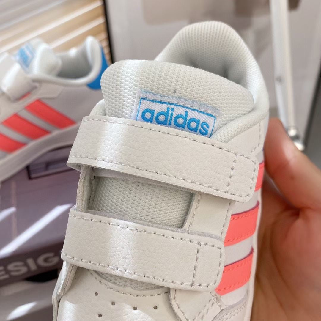 Adidas co-branded Velcro children's shoes" white, pink"