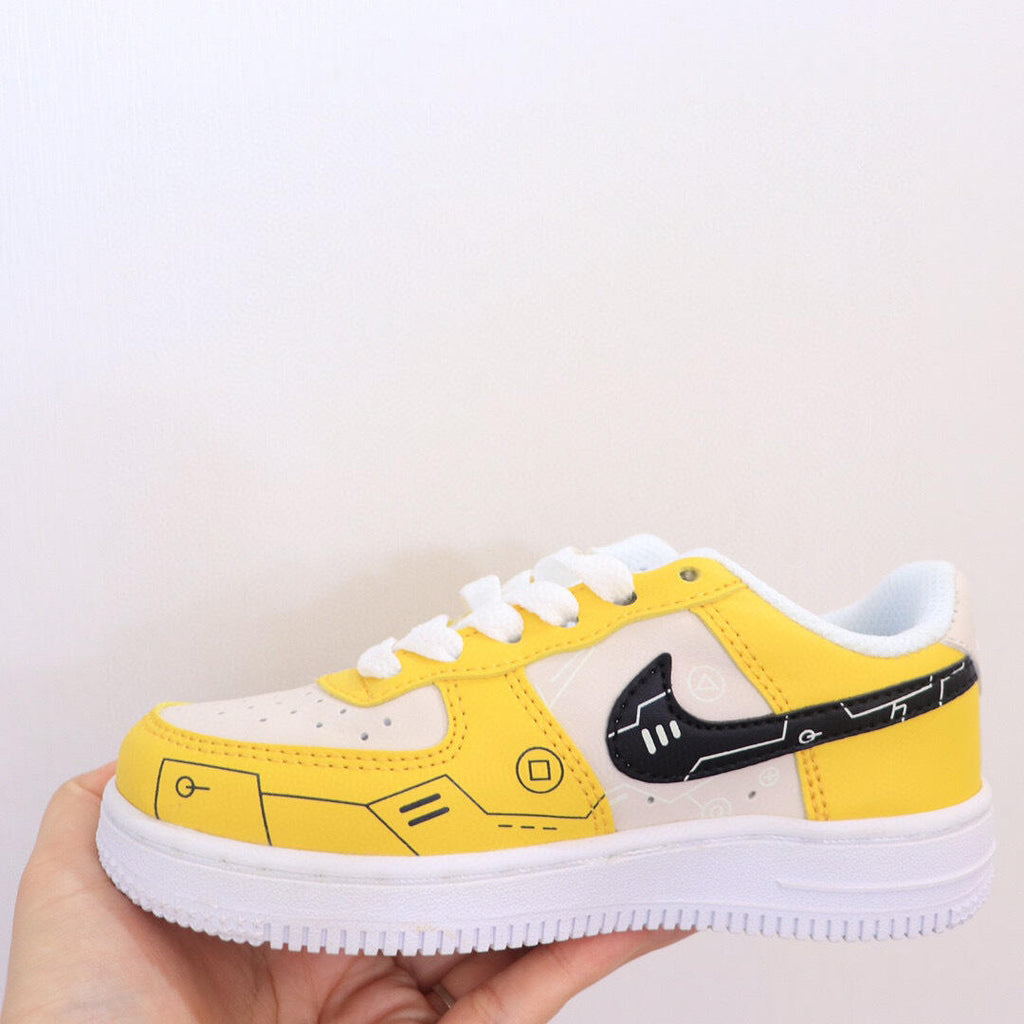 Air Force low-top lace-up sneakers" yellow, white"