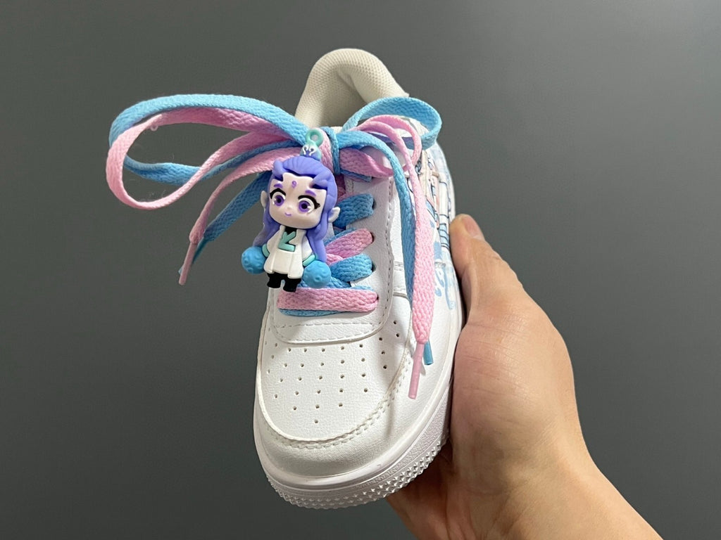 Empty one size pair of shoelaces Velcro cartoon