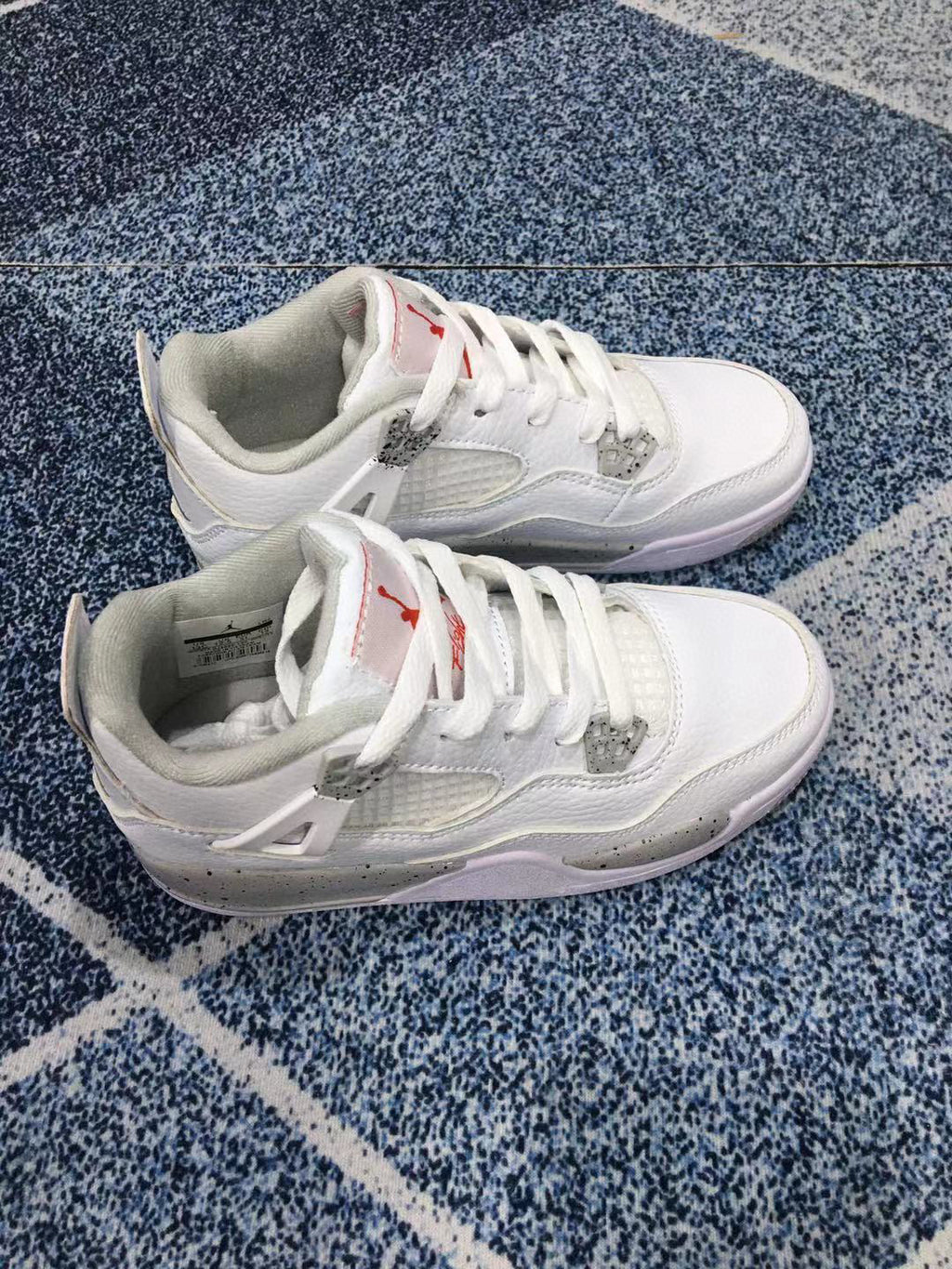 Jordan 4 children's sports shoes" white"