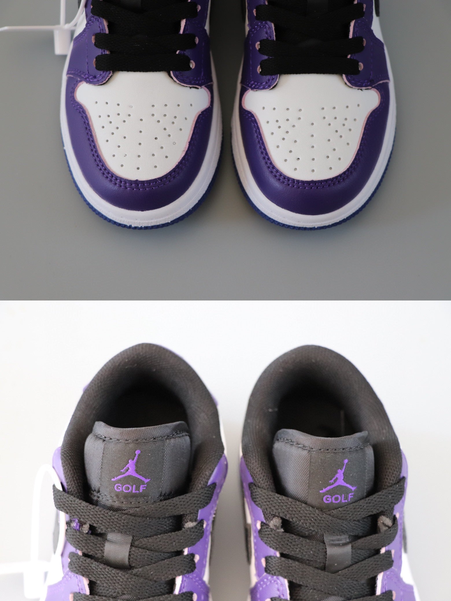 Joe 1 original low-top sneakers" White, black, purple"