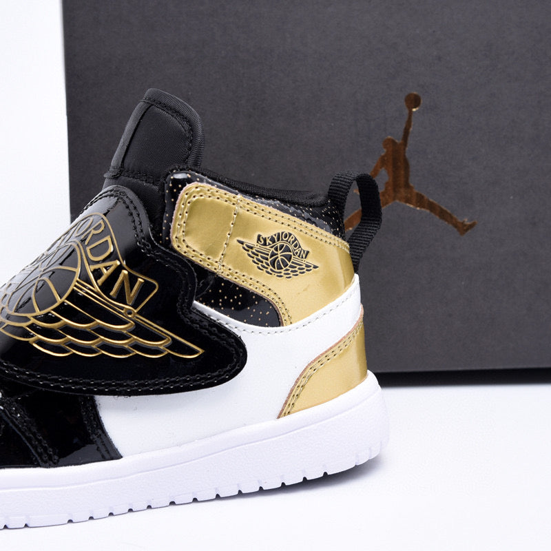 Jordan Wings Kids Shoes" white, black, gold"