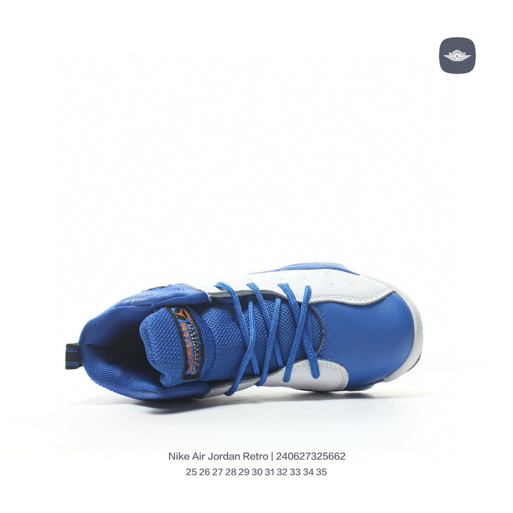 AJ13-1/split leather'  white, blue"