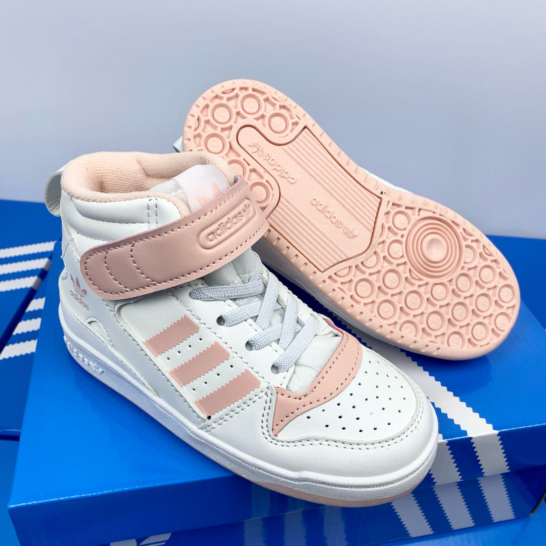 Adidas 84 high-top children's shoes" white, pink"