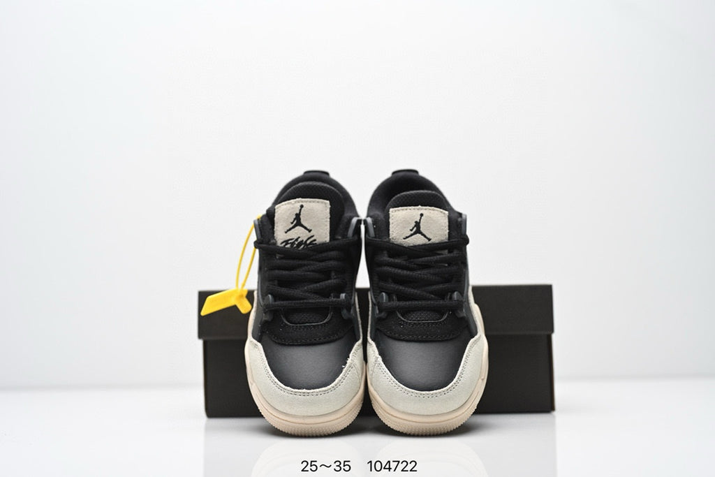 Jordan 4 low-top air cushion basketball shoes" black, gray"