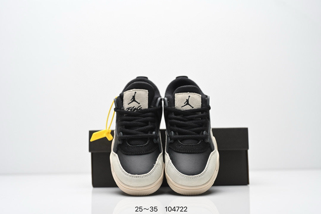 Jordan 4 low-top air cushion basketball shoes" black, gray"