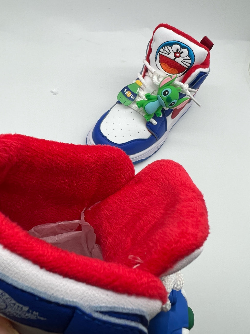 Joe One Cartoon Doll Accessories High Top Sneakers " white, blue"