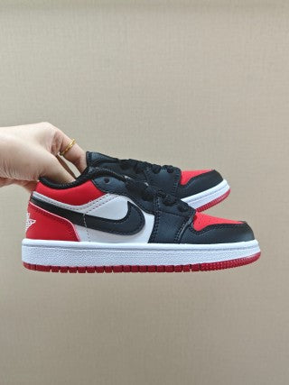 Qiao Yizhuan G version low-top children's lace-up sports shoes" black, red"