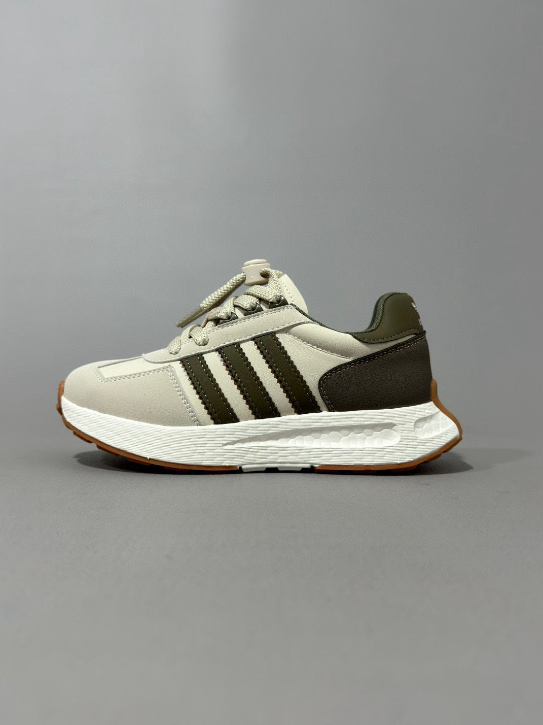 Adidas Popcorn Running Shoes" gray, dark olive green"