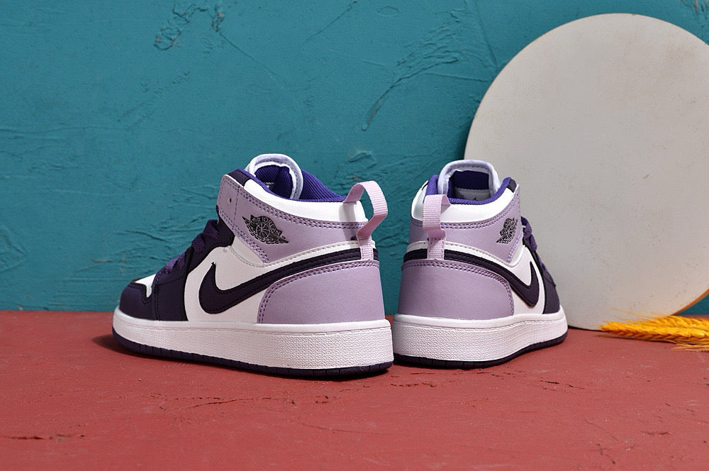 Jordan AJ1 children's shoes" white, purple"