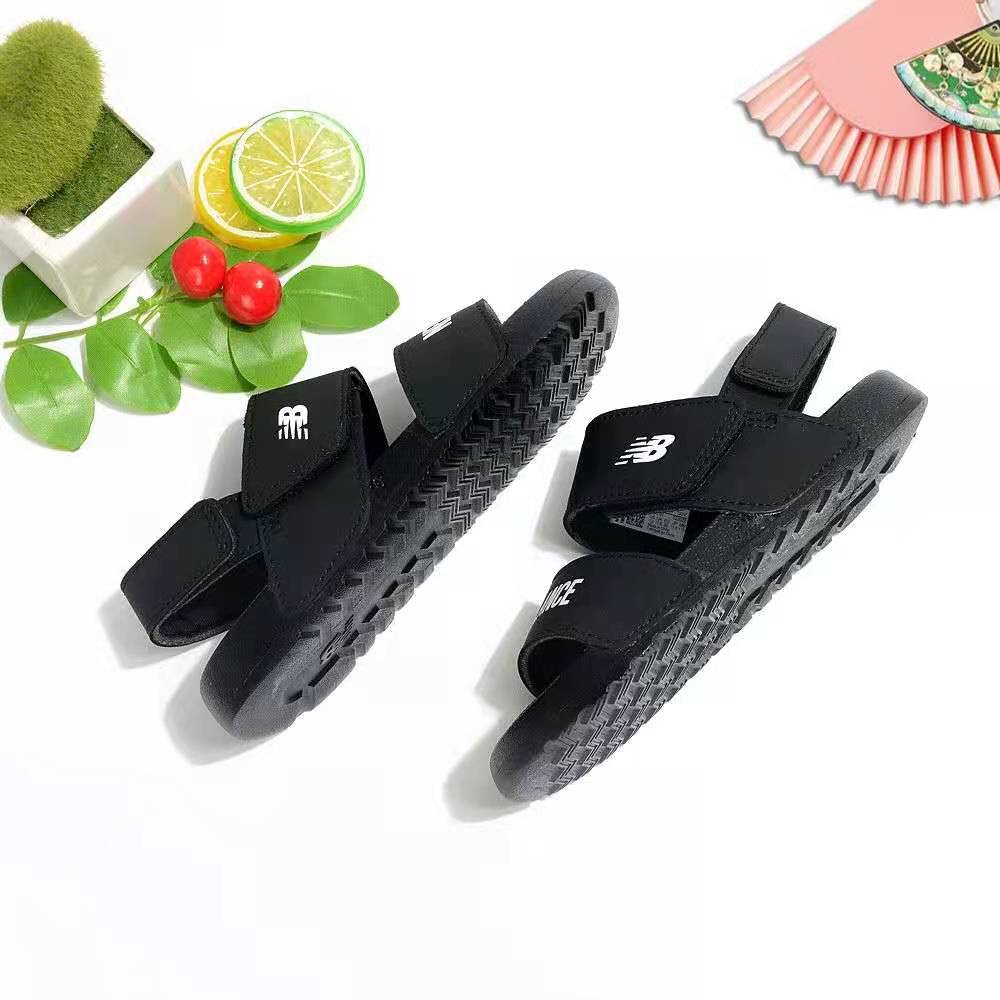 NB double bar sandals " black"
