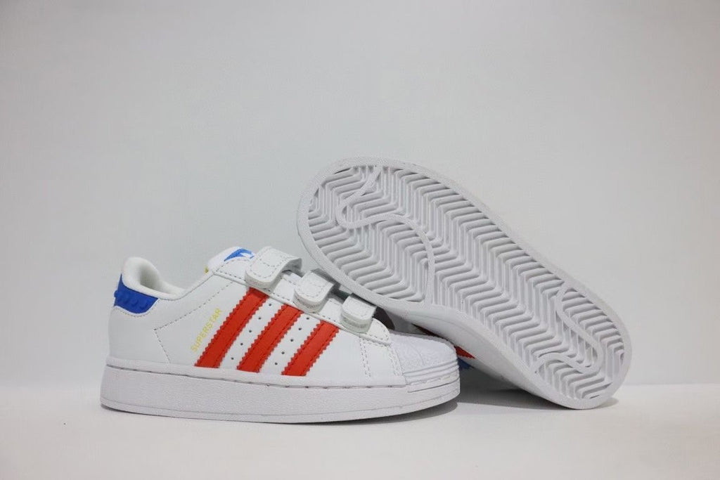 Shell toe two-layer cartoon children's shoes" white, red"