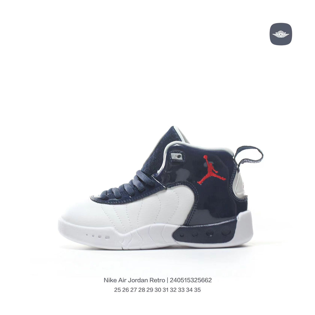 Jordan Retro-combat basketball shoes " white, Navy"