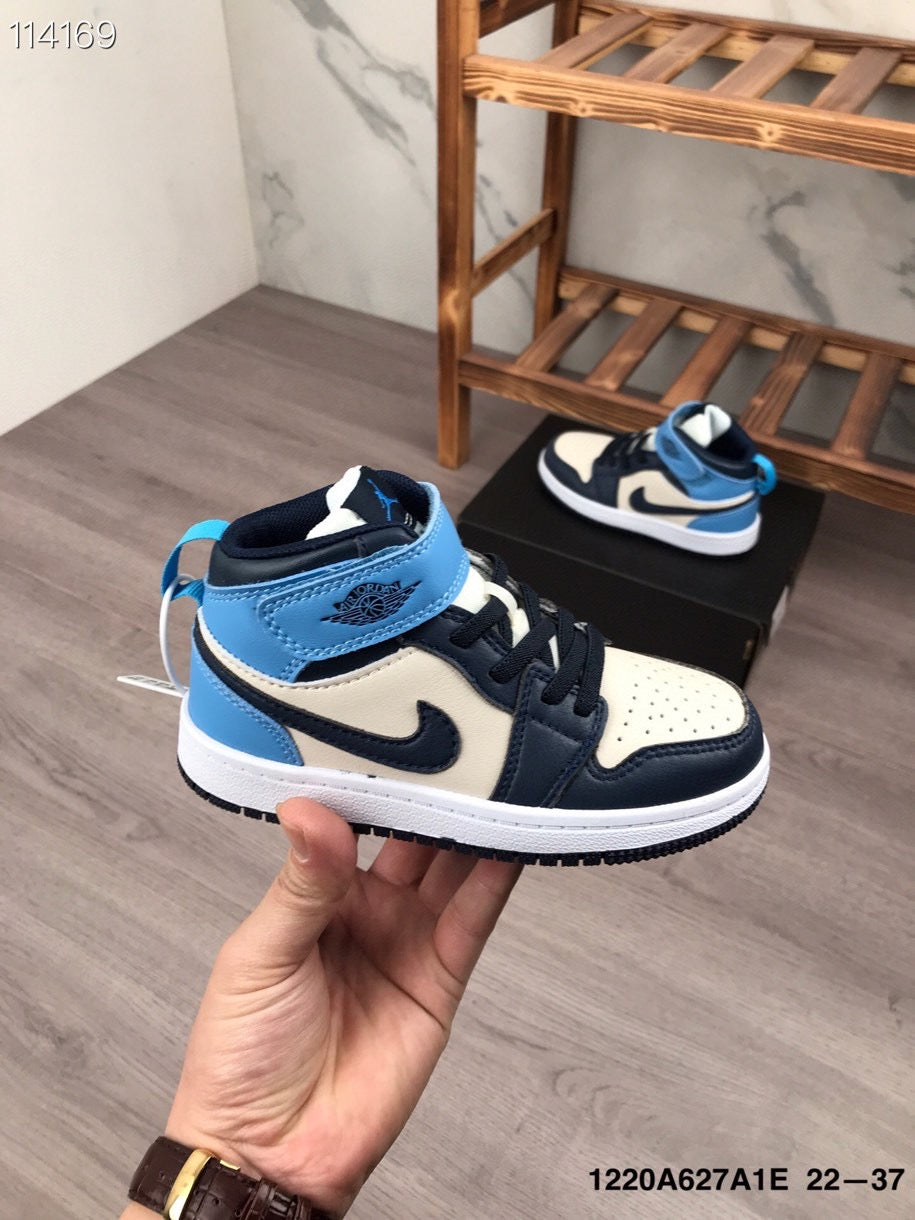 Joe's high-top Velcro children's shoes" white, black, blue"