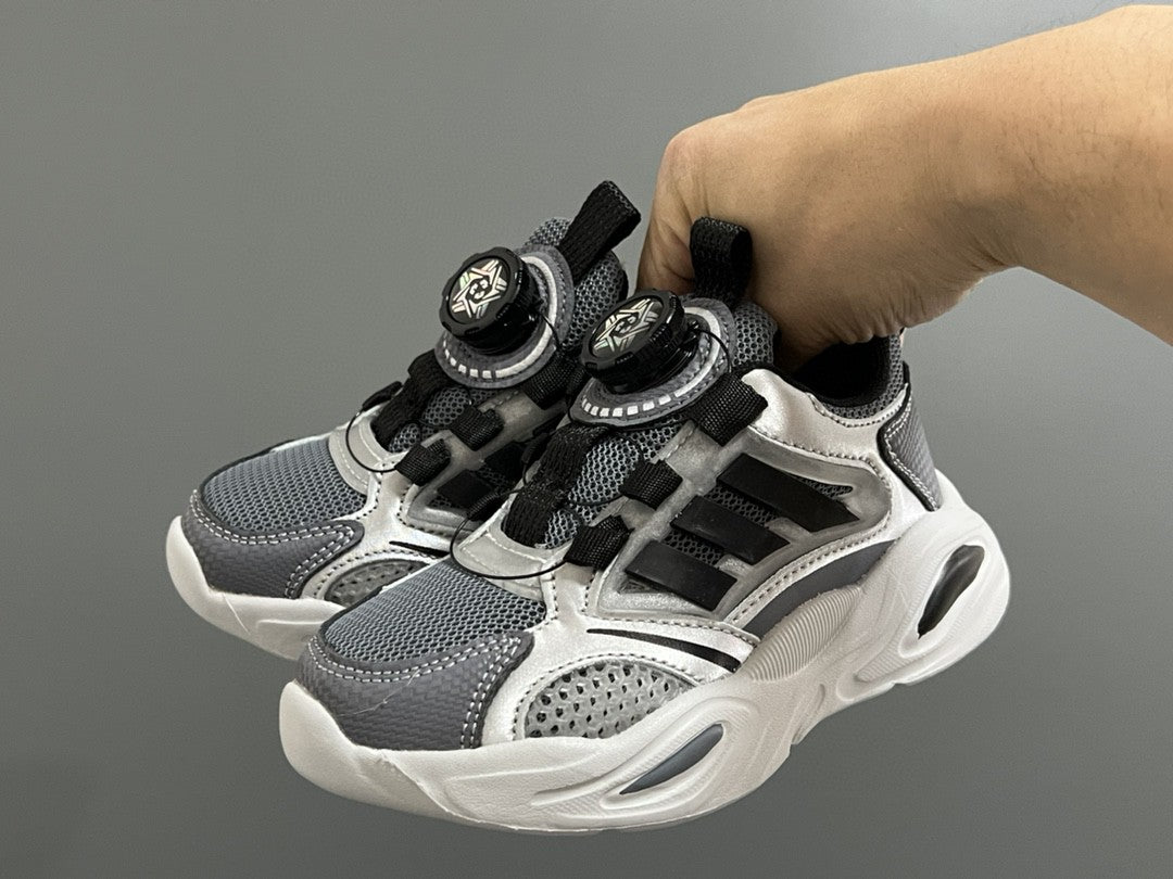 Trefoil rotating button children's shoes " black, gray"