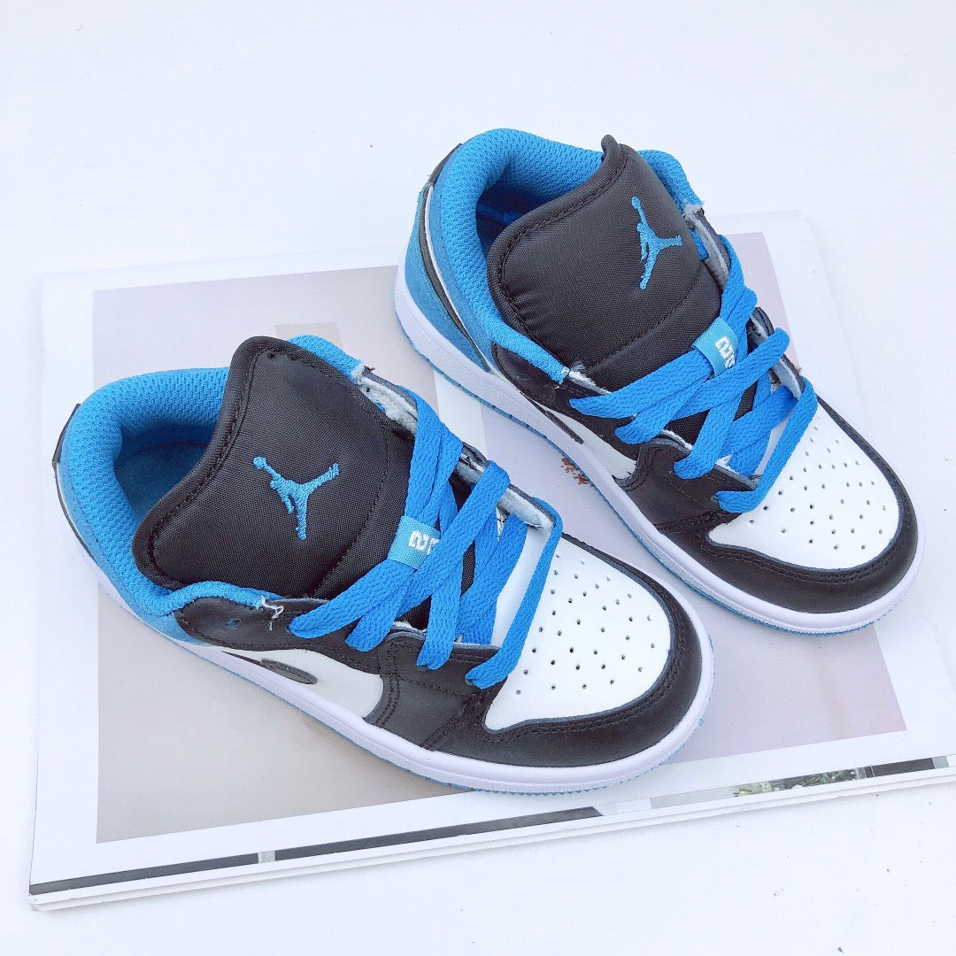 Joe 1 low-top elastic buckle parent-child shoes" blue, white, black"