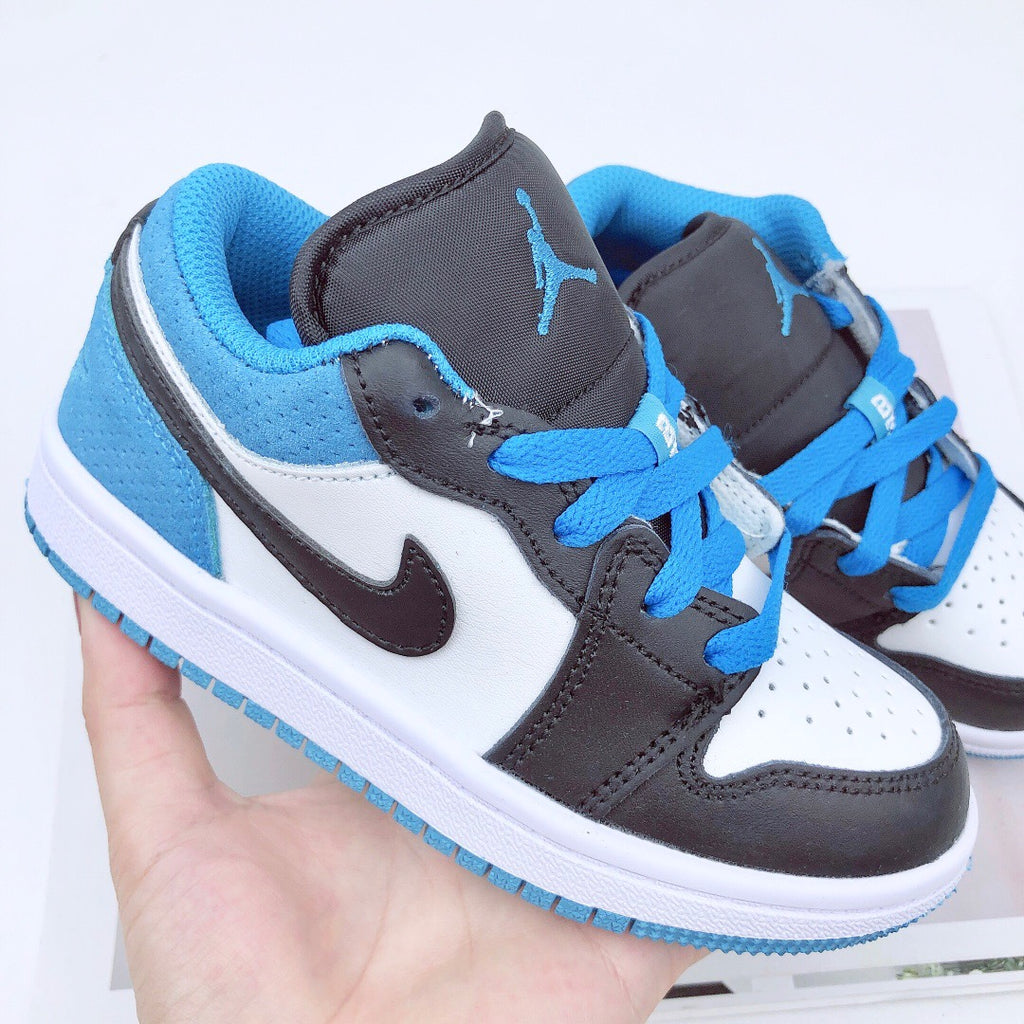 Joe 1 low-top elastic buckle parent-child shoes" blue, white, black"