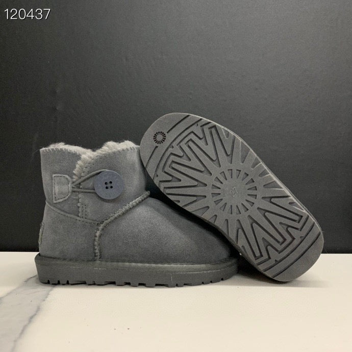 UGG mahogany buckle children's snow boots"  gray"