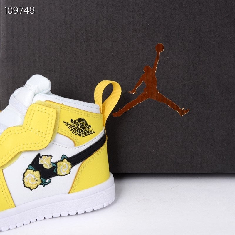 Jordan high top elastic band" Yellow, white"