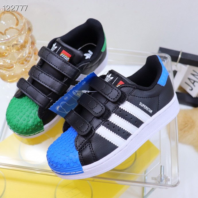 Adidas LEGO joint shell toe children's shoes" black, blue, green"