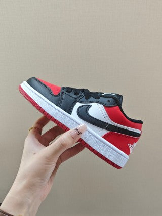 Qiao Yizhuan G version low-top children's lace-up sports shoes" black, red"