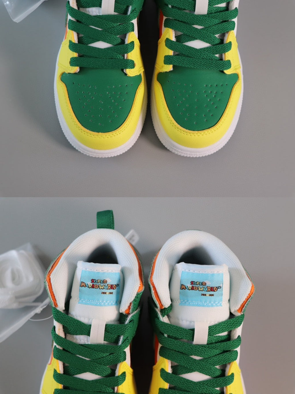 Jordan Air Jordan 1 Super Mario" yellow, orange, green"