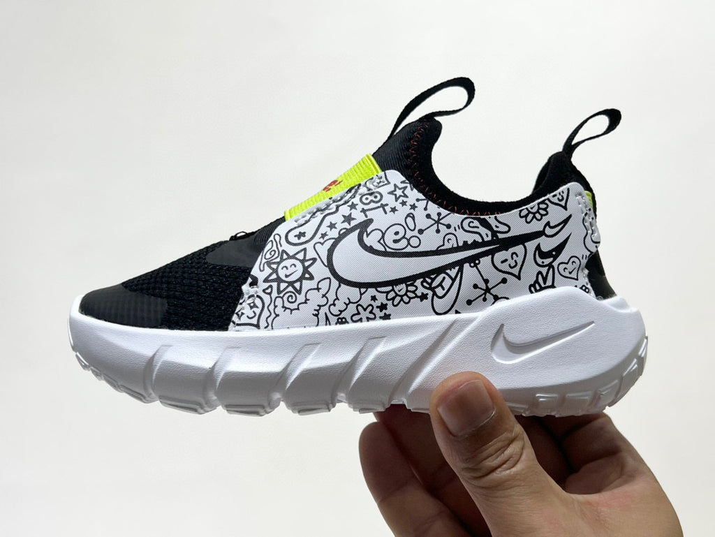 Nike's new barefoot slip" Black, white, green"