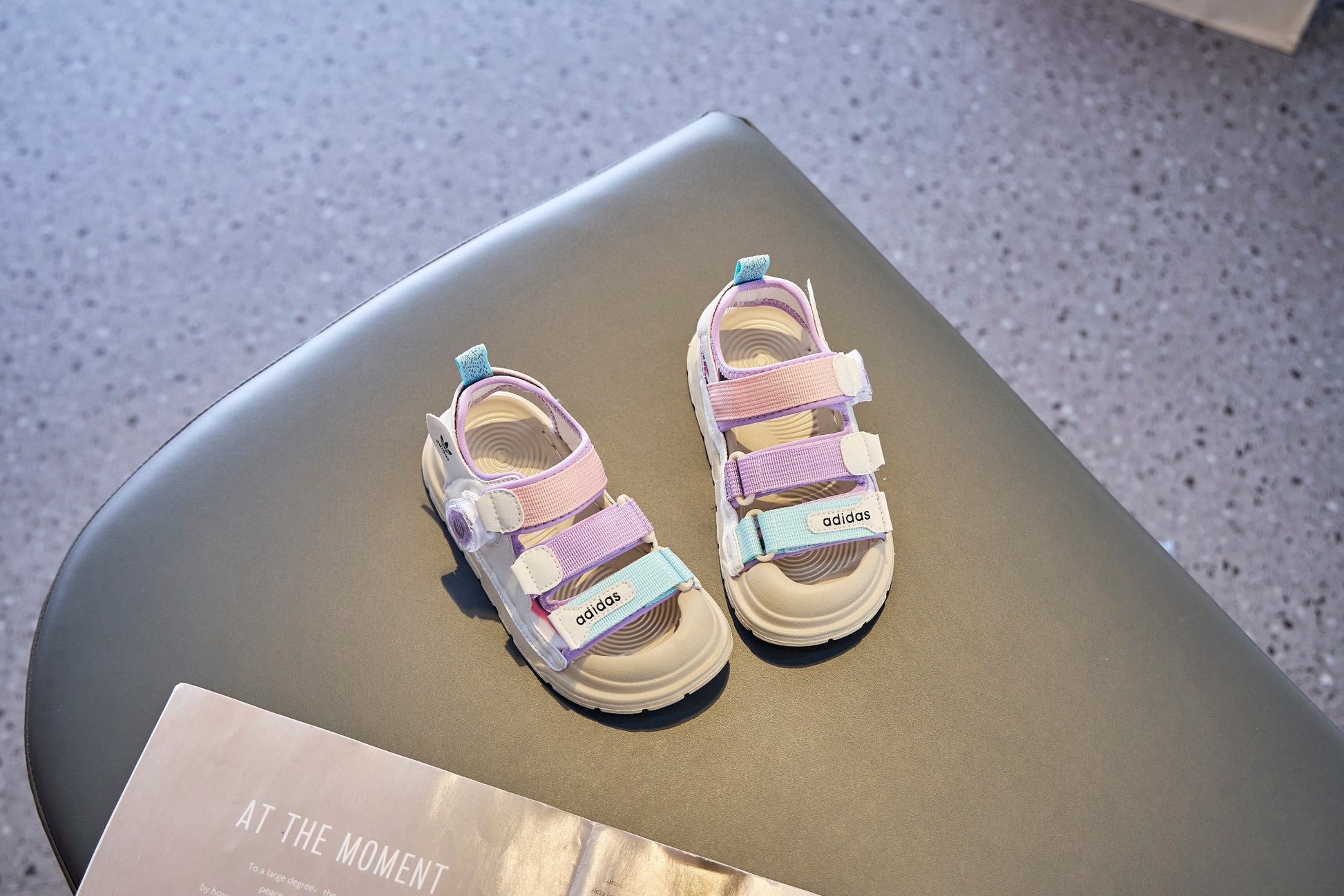 Adidas swivel buckle toe sandals " beige"