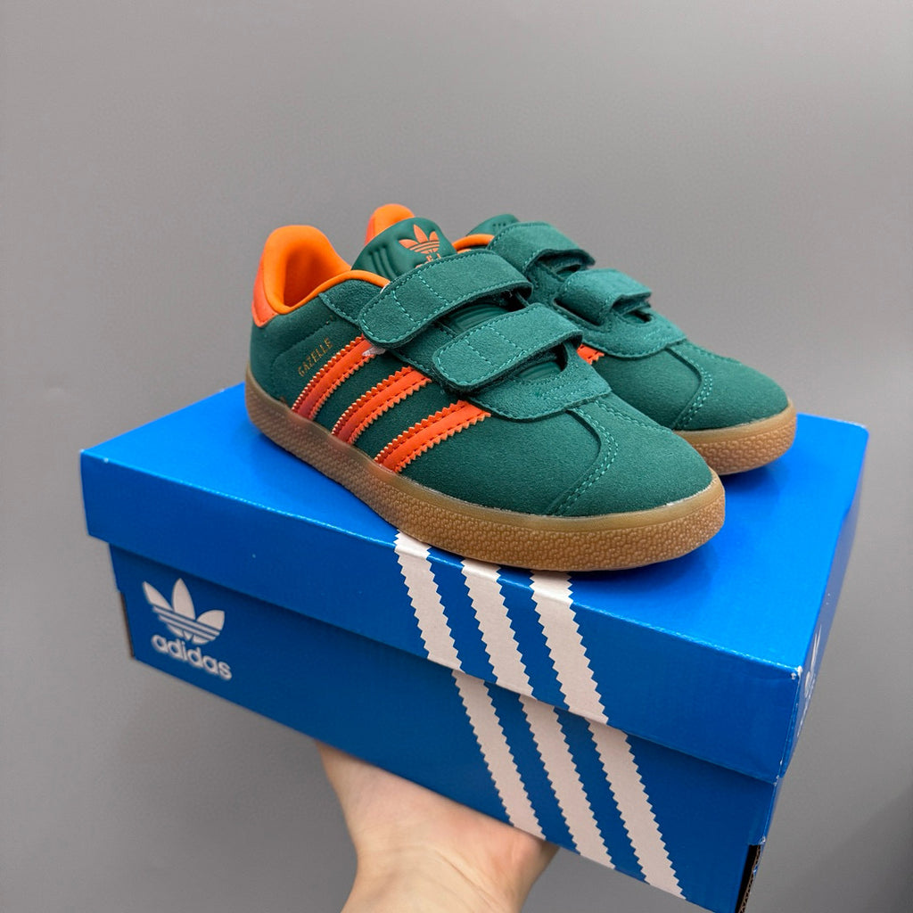 Adidas Dexter double buckle sneakers" dark green with orange"
