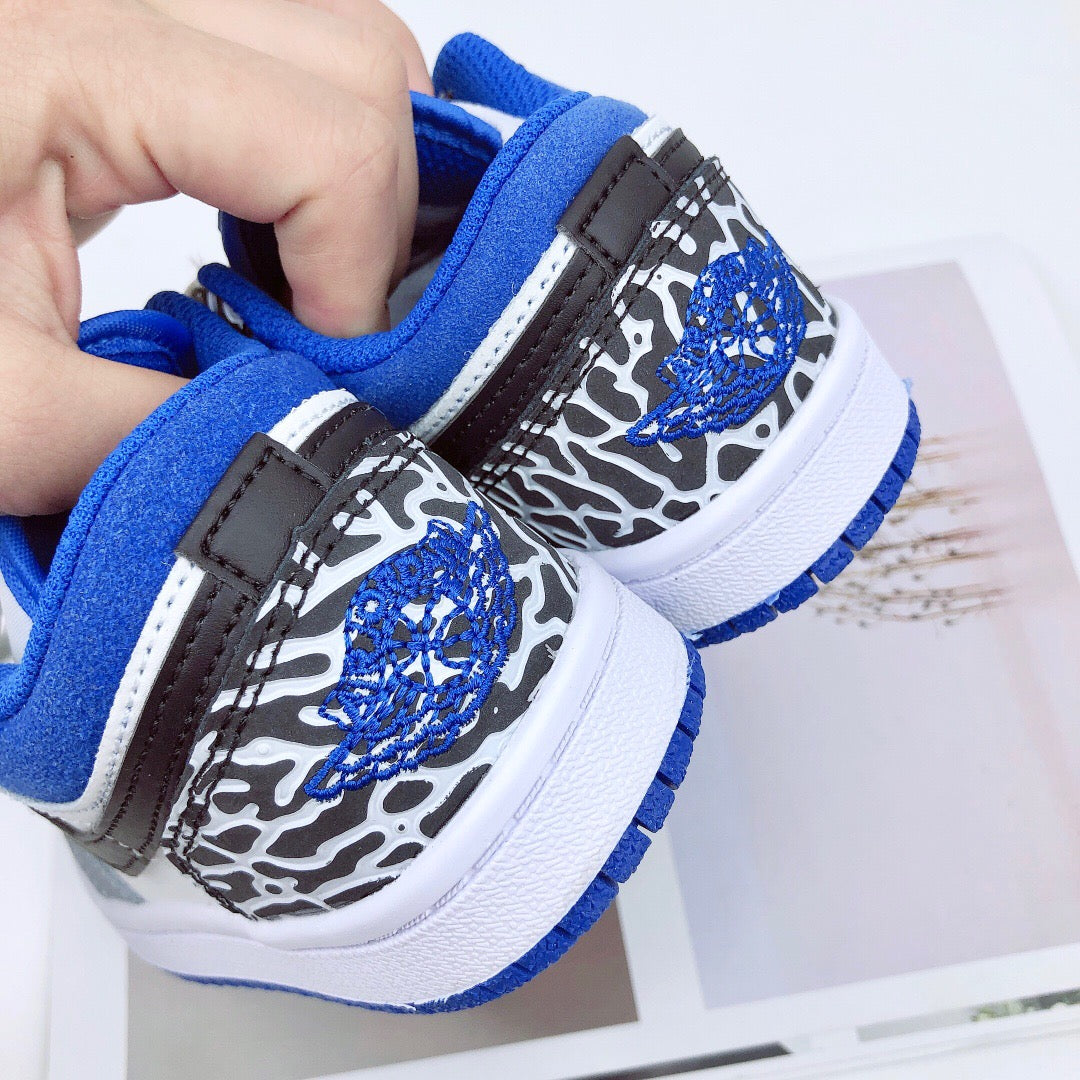 Joe 1 low-top elastic buckle parent-child shoes" blue, white, gray"