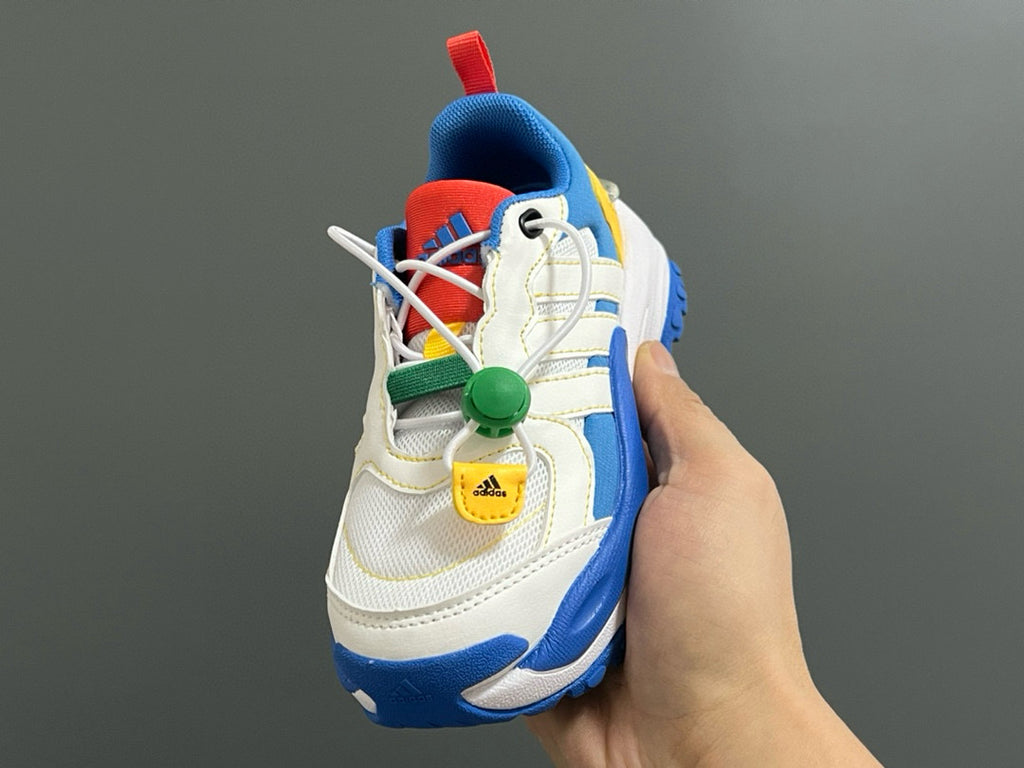 Adidas new elastic buckle children's shoes" white, blue"