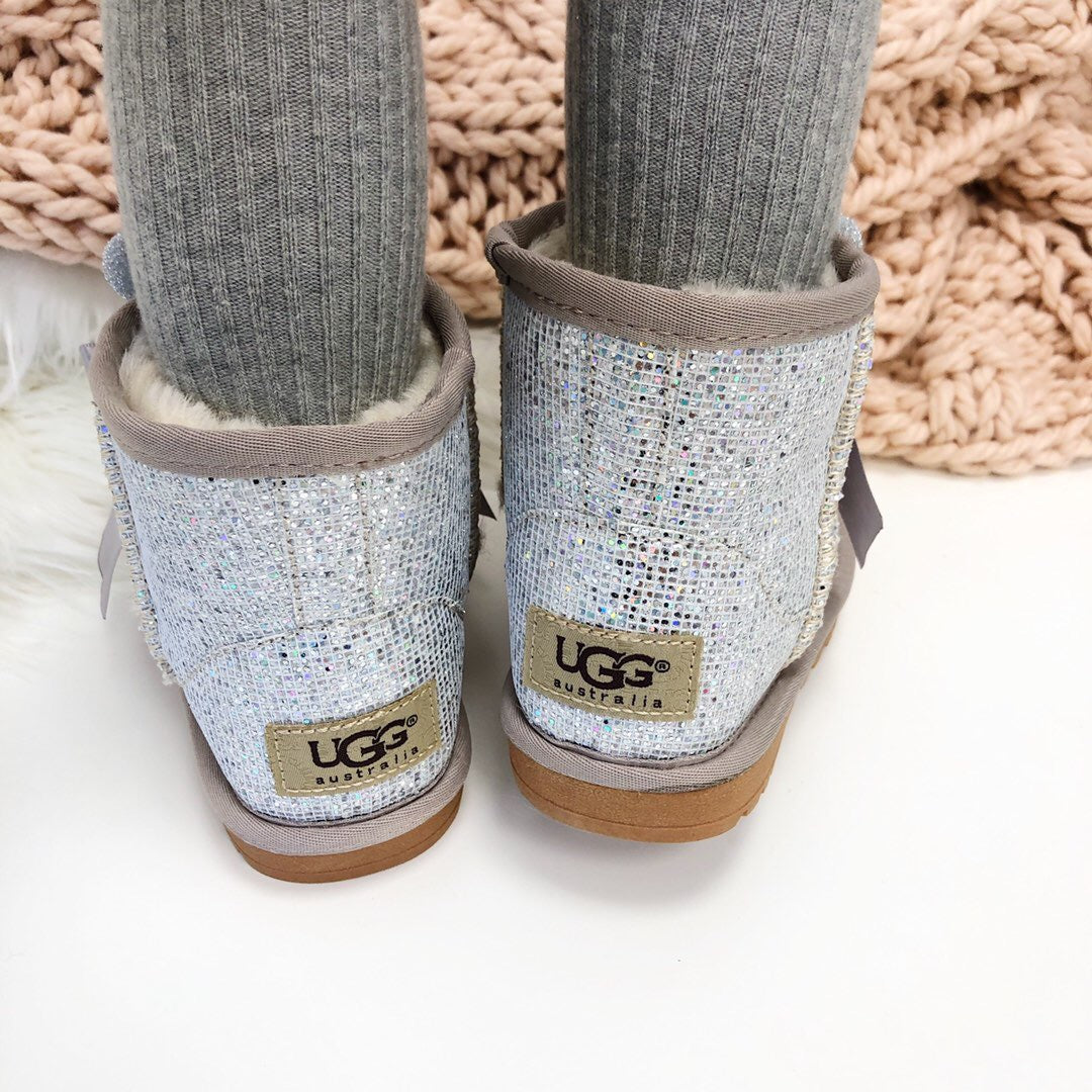 UGG Bear Snow Boots"silver"