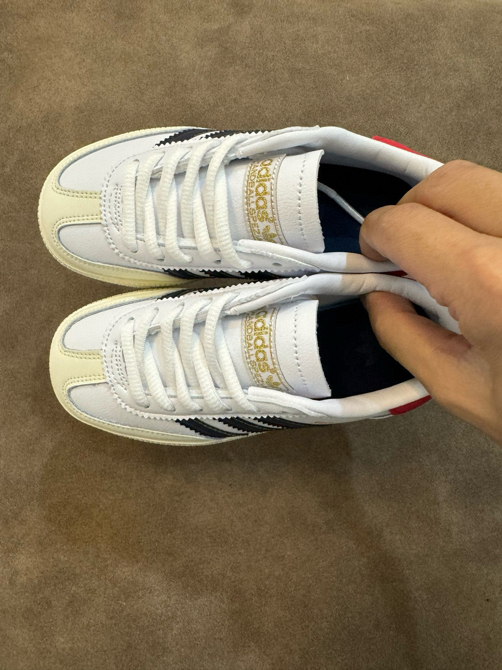Adidas training 3 generation pig leather children's shoes" white"