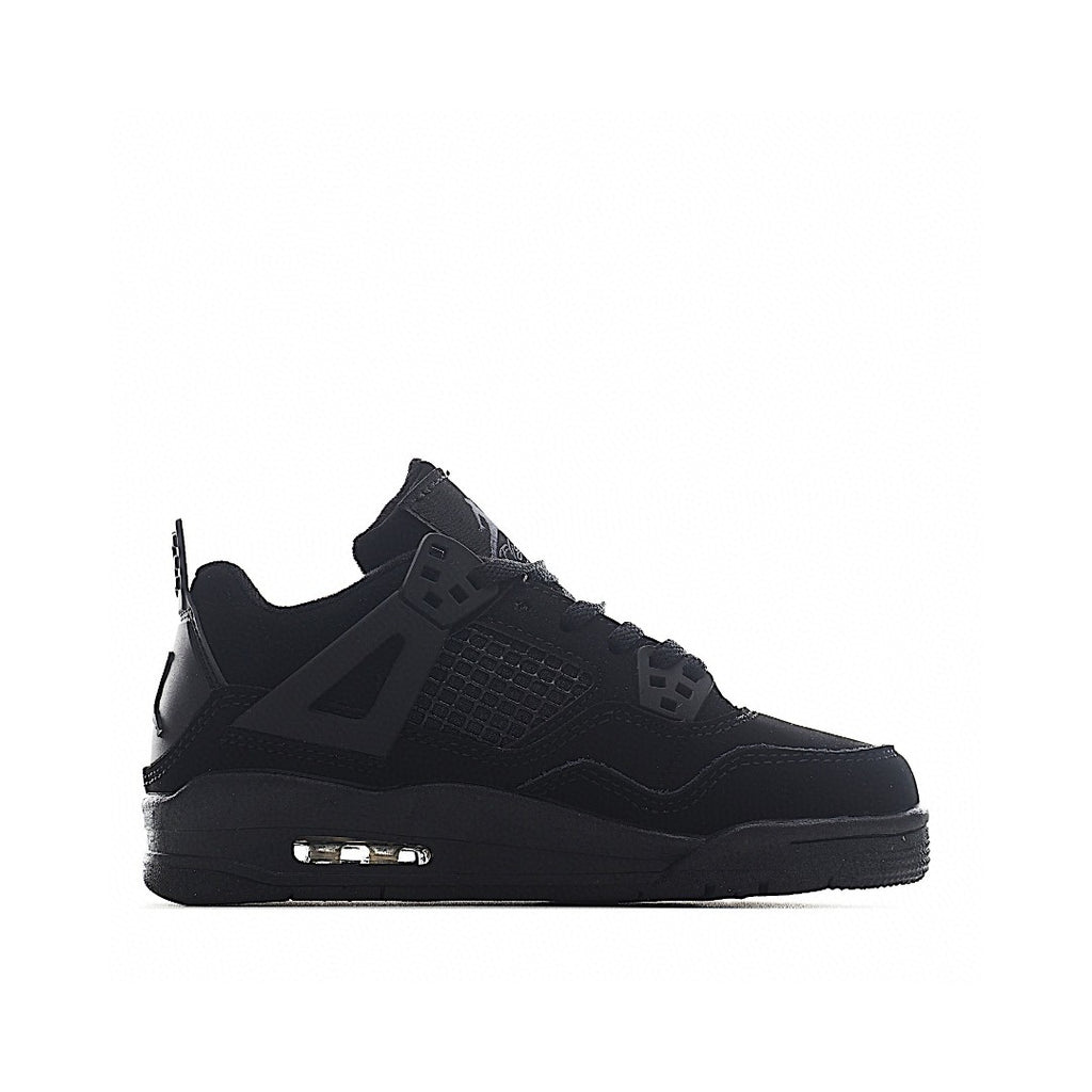 NK AJ 4th generation lace-up basketball air cushion children's shoes" black"