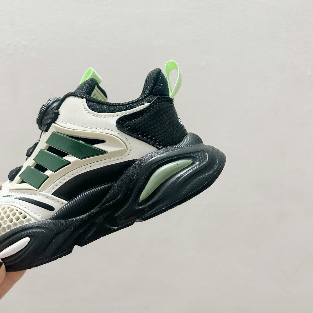 AD rotating button children's shoes" black, olive green"